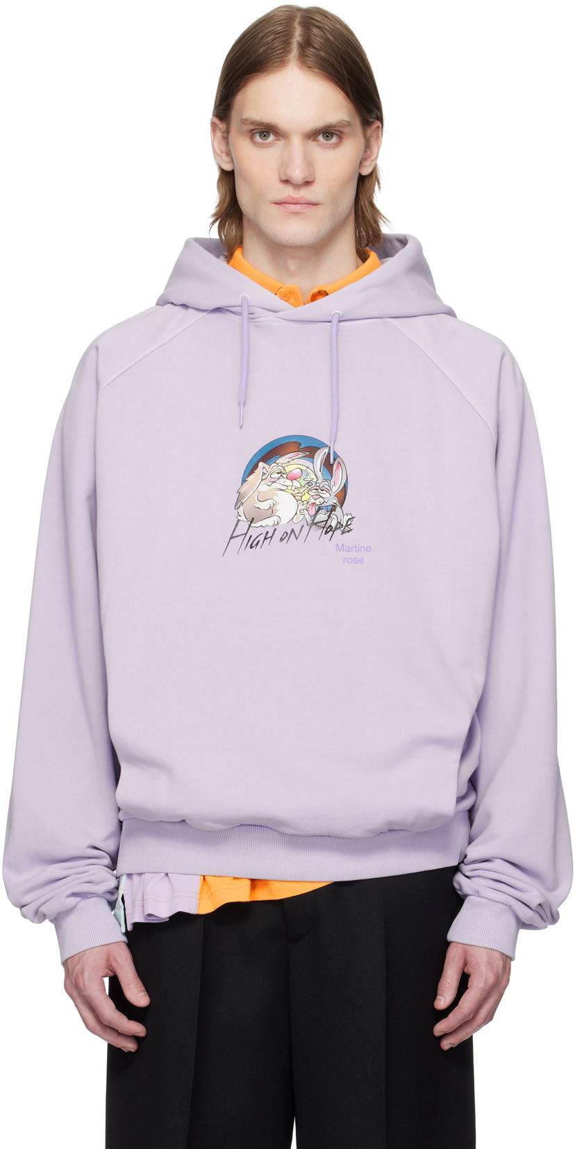 Pulover Martine Rose Martine Rose Raglan Hoodie Lila | 651JS02602H