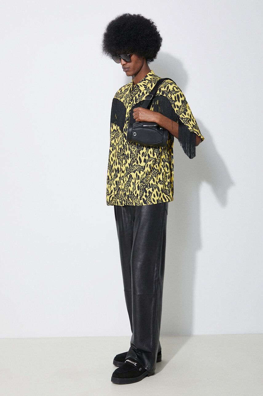 Srajce Fiorucci Fiorucci Banimalier Print Fringed Shirt Rumena | M01FPTSH054VI01YW02, 1