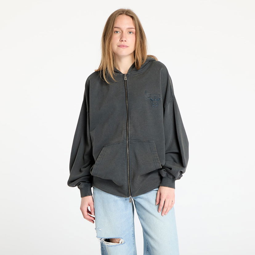 Pulover New Era New Era Chicago Bulls Washed Full Zip Hoodie Črna | 60667858