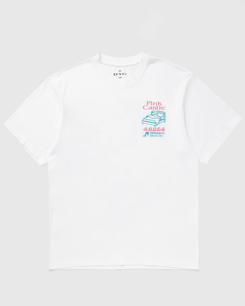 Majica EDWIN Pink Castle Graphic T-Shirt Bela | I036397-0267