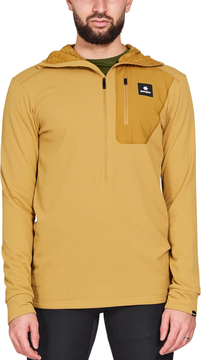 Pulover Saysky Saysky Combat Half Zip Fleece Hoodie Rumena | nmrho30c-414