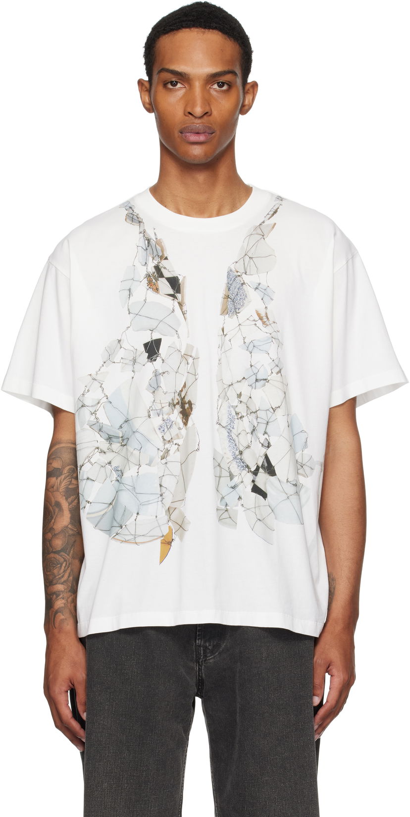 Majica Maison Margiela MM6 Maison Margiela Printed T-Shirt Bela | SH0GC0056 S24312