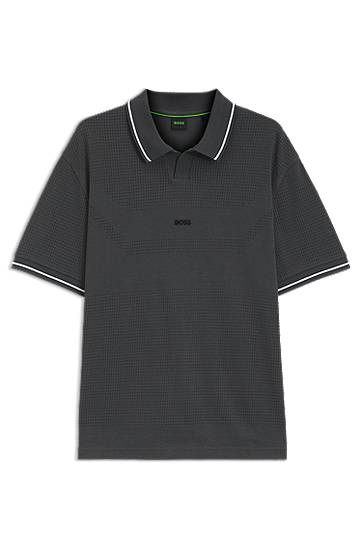Polo majica BOSS Relaxed Fit Mesh Polo Shirt Siva | 50544187