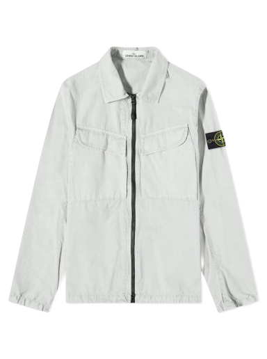 Jakna Stone Island Brushed Cotton Canvas Zip Overshirt Bela | 7715101WN-V0161