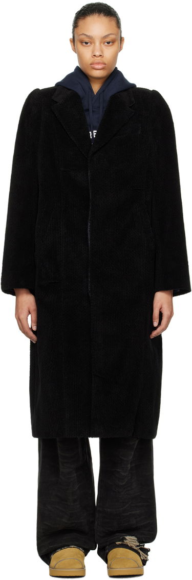 Plašči ADER ERROR Single-Breasted Long Corduroy Coat Črna | BMADFWCT0103BK, 0