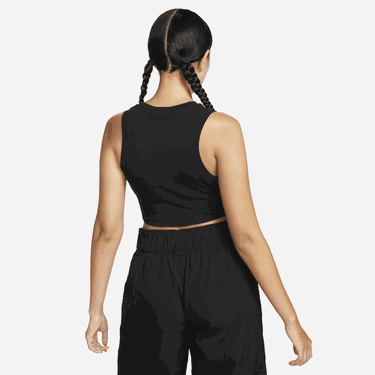 Majica brez rokavov Nike WMNS ESSENTIALS RIBBED CROPPED Črna | FB8279-010, 3
