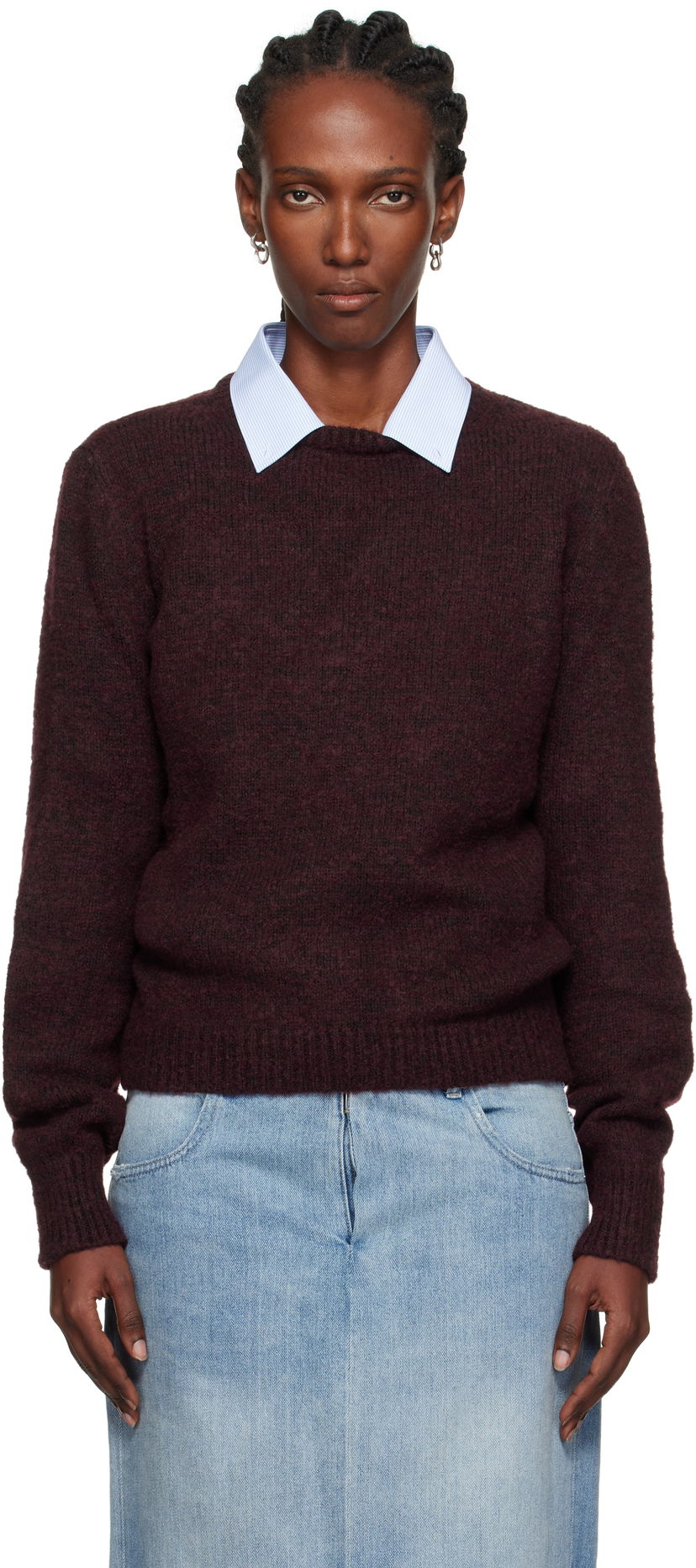 Pleteni pulover Maison Margiela Maison Margiela Crewneck Sweater Bordo | S51HL0026 M13154