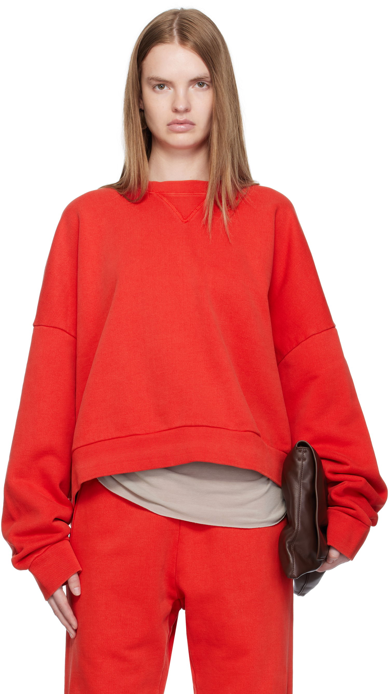 Pulover Entire Studios Entire Studios Box Crew Sweatshirt Rdeča | ES2126CH, 0