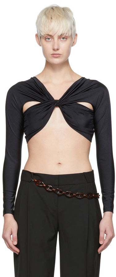 Krop-top Coperni Coperni Twist Nylon Crop Top Črna | COPS22JS38545, 0