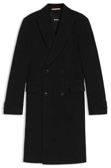 Plašči BOSS Double-breasted coat in an alpaca blend Črna | 50551135, 0