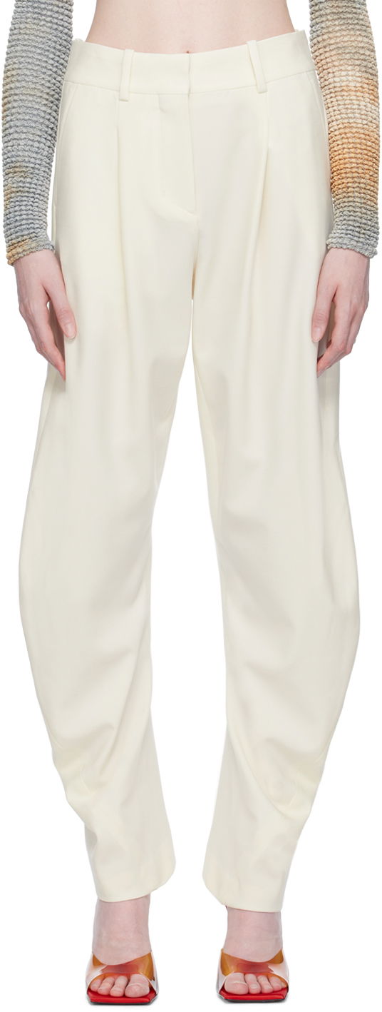 Hlače Off-White Banana Trousers Bela | OWCO004S23FAB0020404