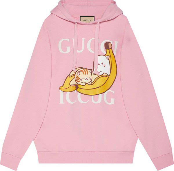 Pulover Gucci Bananya x Hoodie Pink Roza | 615061 XJDL5 5904