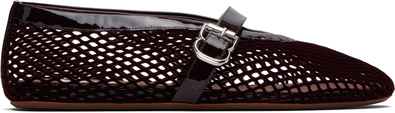 Superge in čevlji Alaïa ALAÏA Fishnet Ballerina Flats Bordo | AA3A029A015, 0