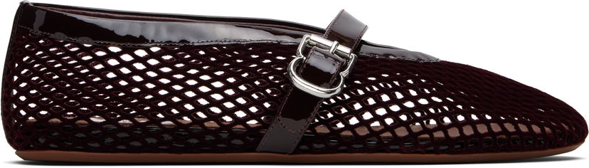 Superge in čevlji Alaïa ALAÏA Fishnet Ballerina Flats Bordo | AA3A029A015