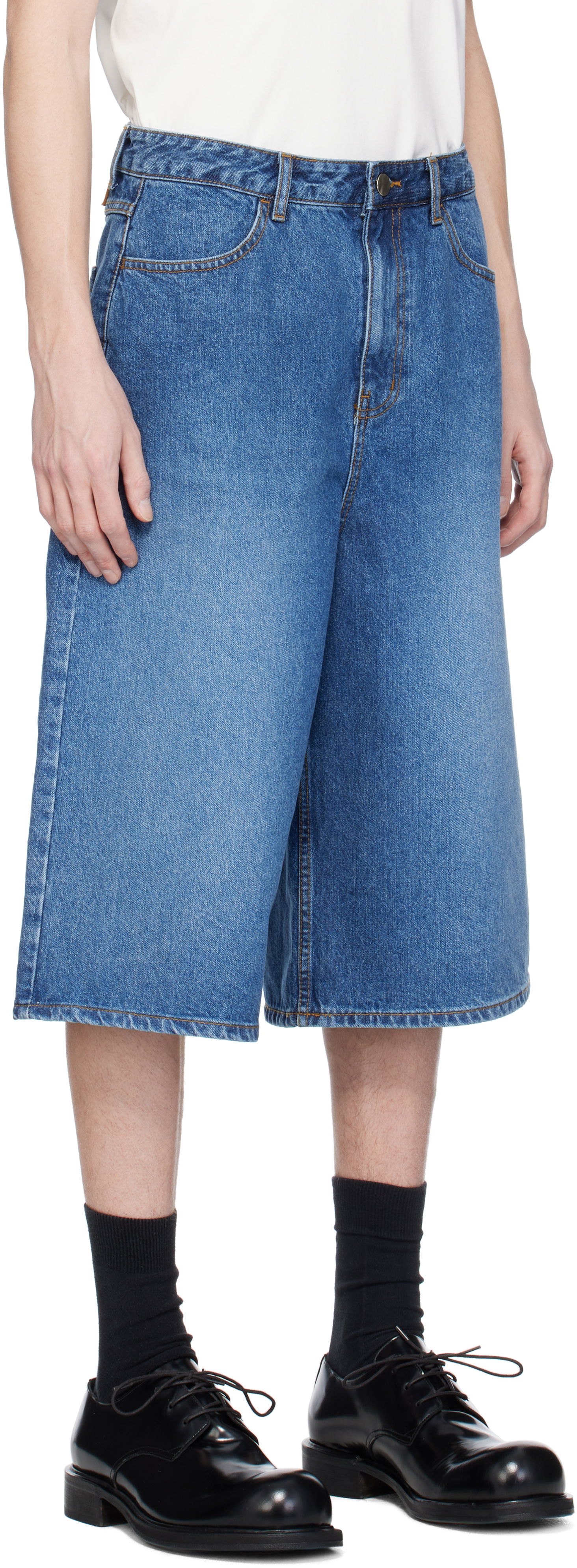 Kratke hlače ADER ERROR ADER error Sig TRS Tag 01 Denim Shorts Modra | BN42FYJE0201BL, 1
