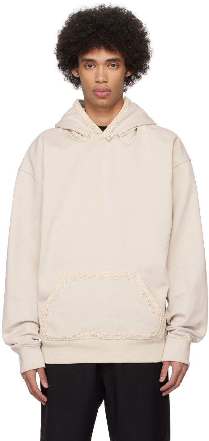 Pulover HELIOT EMIL Spherical Lace Detail Hoodie Bež | PRESS24_M_08_061_ST18