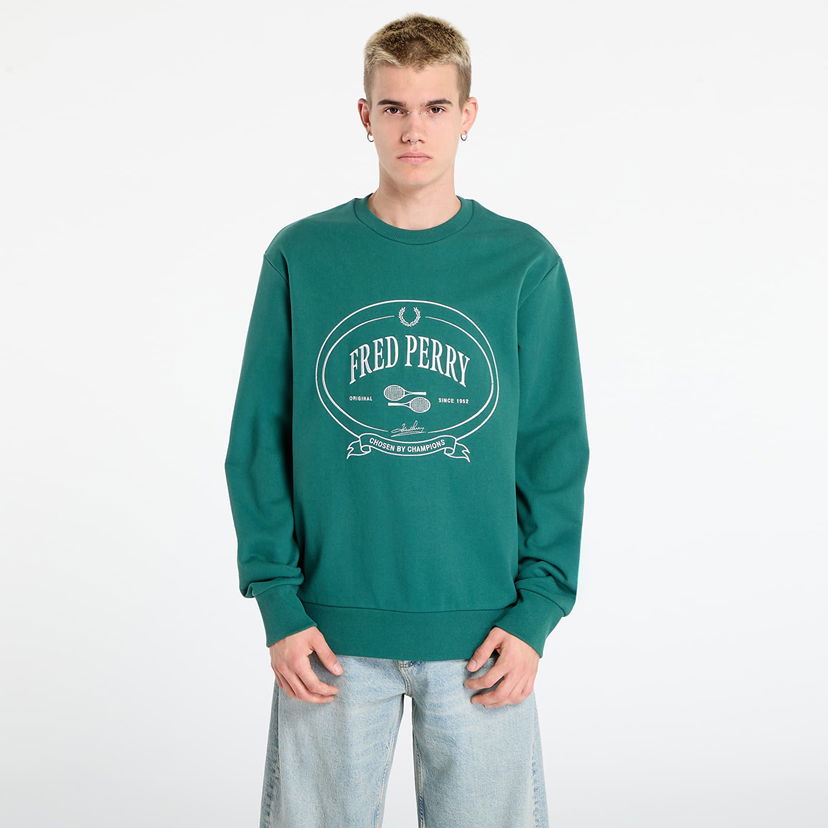 Pulover Fred Perry Fred Perry Chosen By Champions Sweatshirt Zelena | M1605 Z18