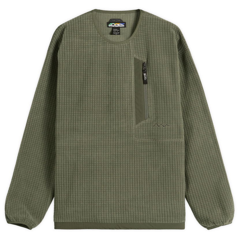 Pulover Manastash Men's Grid Fleece Crew Sweatshirt Zelena | 7925230001-310