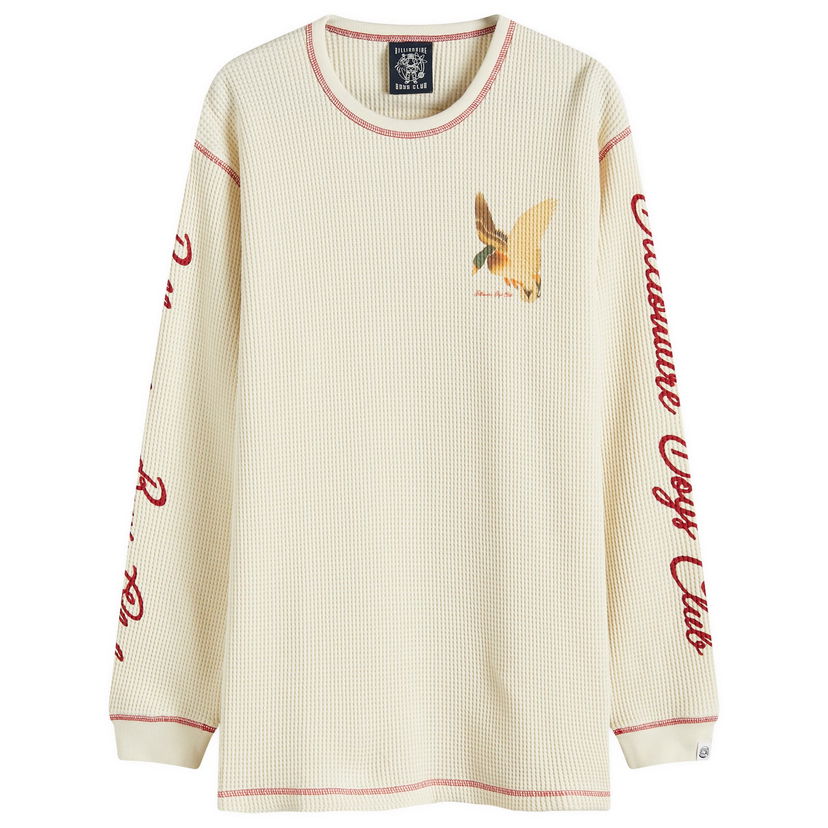 Pulover BILLIONAIRE BOYS CLUB Duck Print Long Sleeve Waffle T-Shirt Bela | B24457-BEI