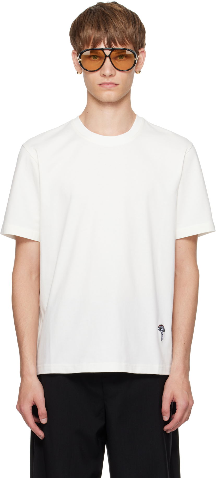 Majica Bottega Veneta Bottega Veneta Cotton T-Shirt with Small Logo Bela | 838959V4N509071