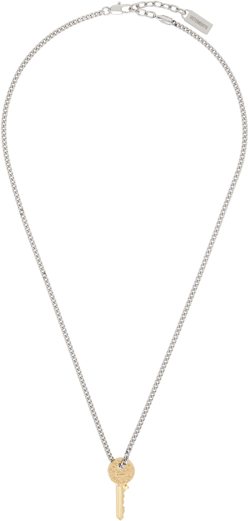 Ogrlica VETEMENTS Vetements Silver-Tone & Gold-Tone Key Pendant Necklace Kovinski | UH76NE760GS