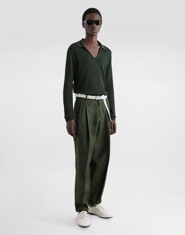 Hlače Dolce & Gabbana Dolce & Gabbana Linen Turned-Up Cuffs Pants Zelena | GP114TFU4MCV0304, 1