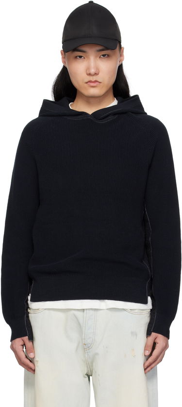 Pleteni pulover rag & bone rag & bone Gabe Spliced Hoodie Mornarica | MBS25S026SD26, 0