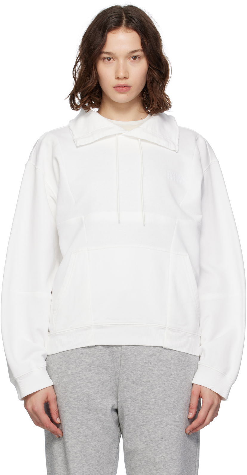 Pulover Maison Margiela MM6 Maison Margiela Collared Sweatshirt Bela | S52GU0245 M25014