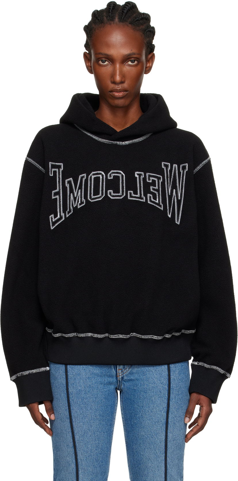 Pulover Maison Margiela MM6 Maison Margiela 'Welcome' Fleece Hoodie Črna | S52GU0243 M20126
