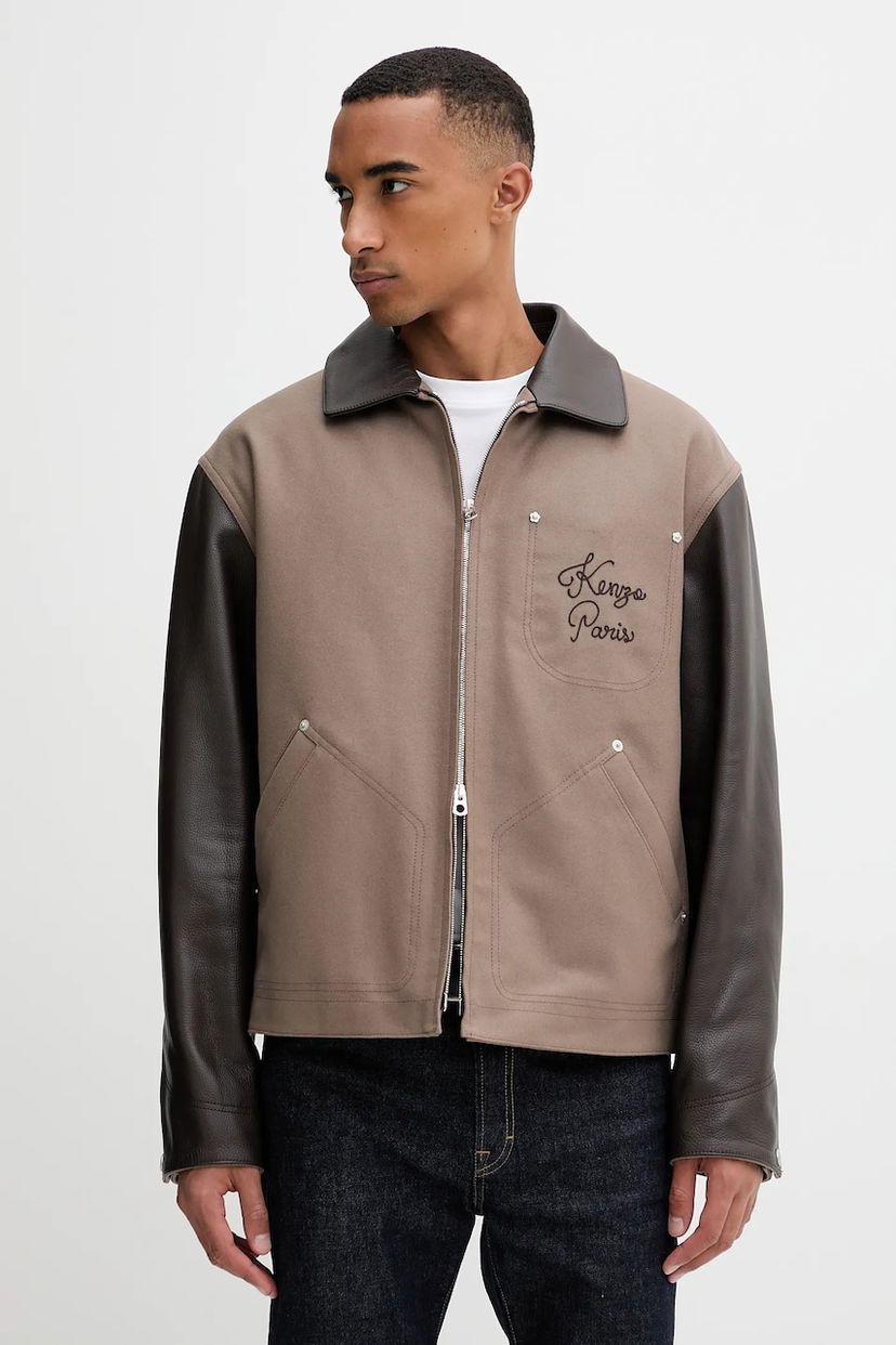 Jakna KENZO Kenzo Wool Blend Jacket Rjava | FF68BL1519OH