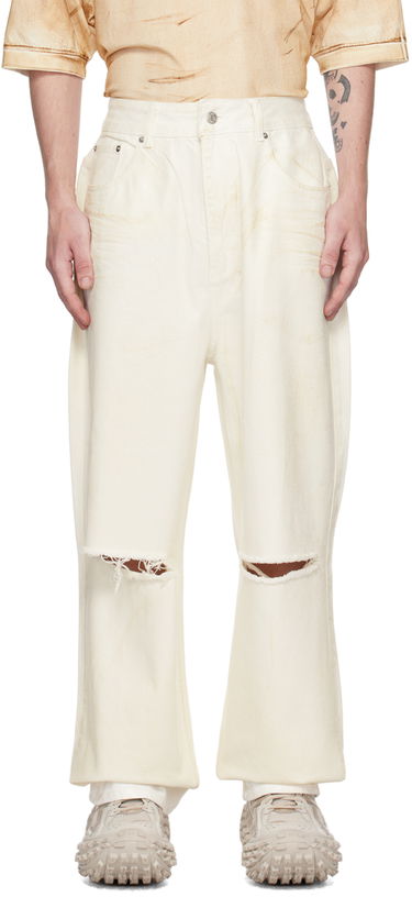 Kavbojke We11done Foil Coated Relaxed-Fit Jeans Bela | WD-DP1-23-342-M-WH, 0