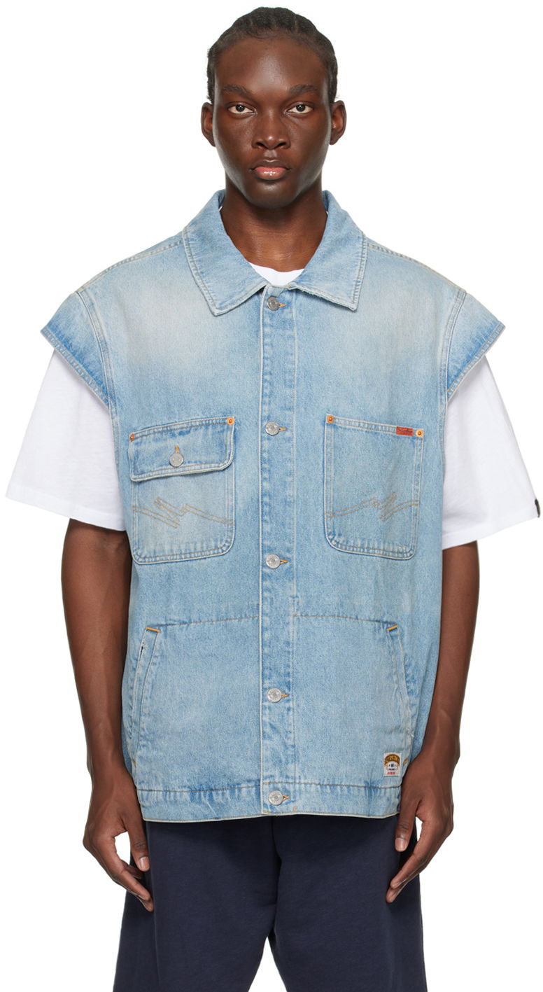 Telovnik Martine Rose Faded Denim Vest Modra | MRSS24-236