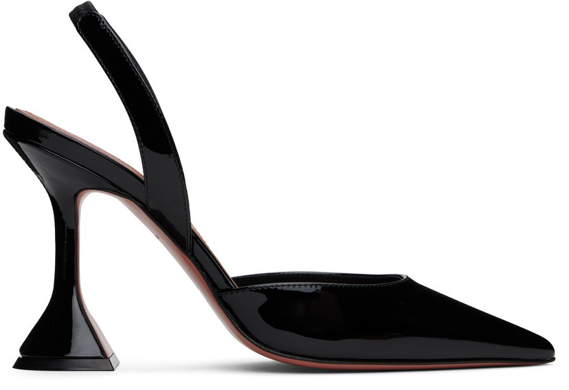 Superge in čevlji Amina Muaddi Amina Muaddi Holli Sling Heels Črna | HOLLI SLING PATENT