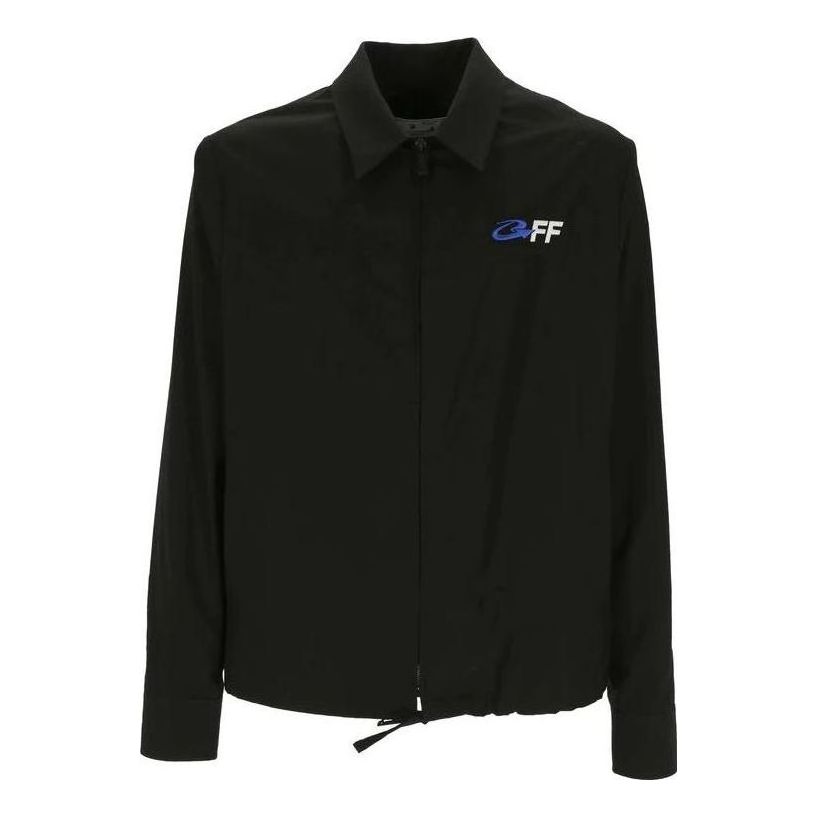 Vetrovka Off-White Exact Opp Zip Hybrid Shirt Jacket Črna | OMGE008S23FAB0031001