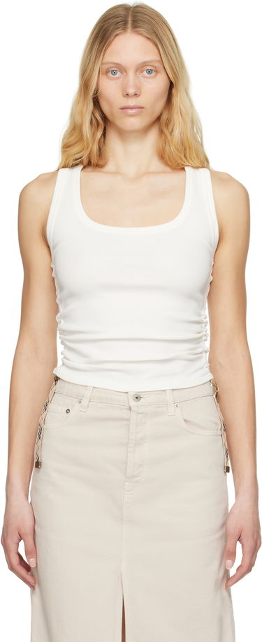 Majica brez rokavov Burberry Burberry Festival Cotton Tank Top Bela | 8109197, 0