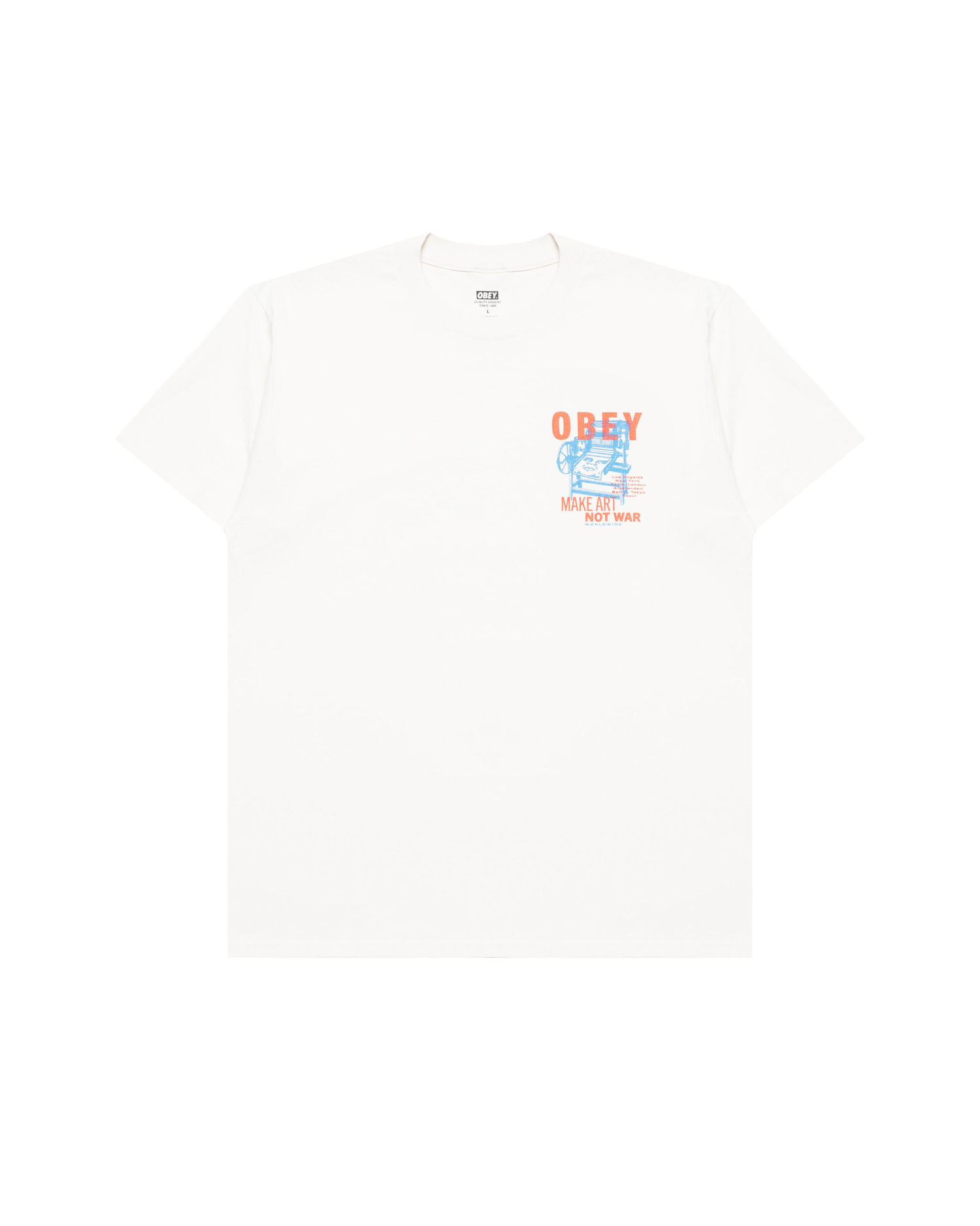 Majica OBEY Obey Printing Press Make Art T-Shirt Bela | 165264061-CRM, 0