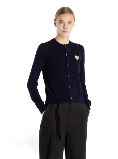 Pleteni pulover Comme des Garçons PLAY Cardigan Knit Črna | AZN049 Navy