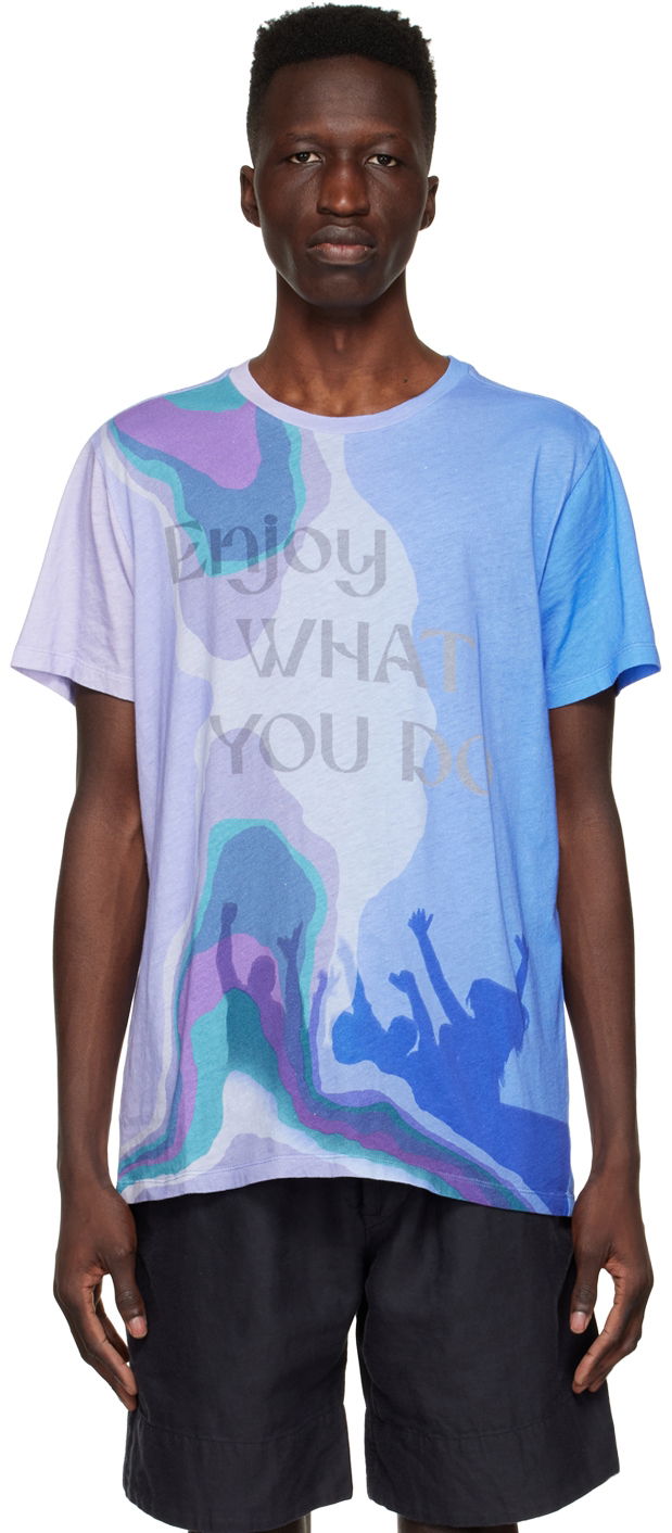 Majica ISABEL MARANT Enjoy What You Do Graphic T-Shirt Lila | 22ETS0433-22E018H