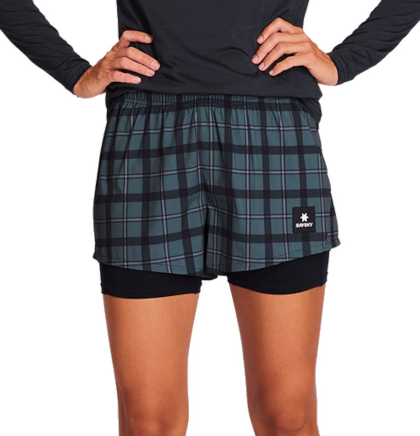 Kratke hlače Saysky Saysky Checker Pace 2-in-1 3" Shorts Zelena | kwrsh04c1007