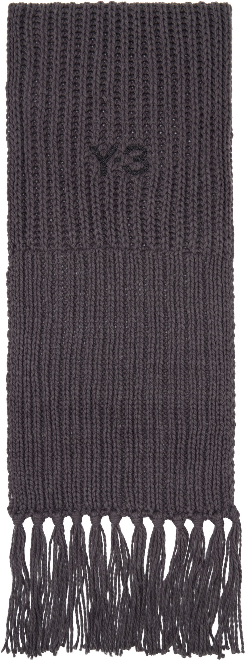 Šala Y-3 Y-3 Oversized Knit Scarf with Tassels Siva | KC0413