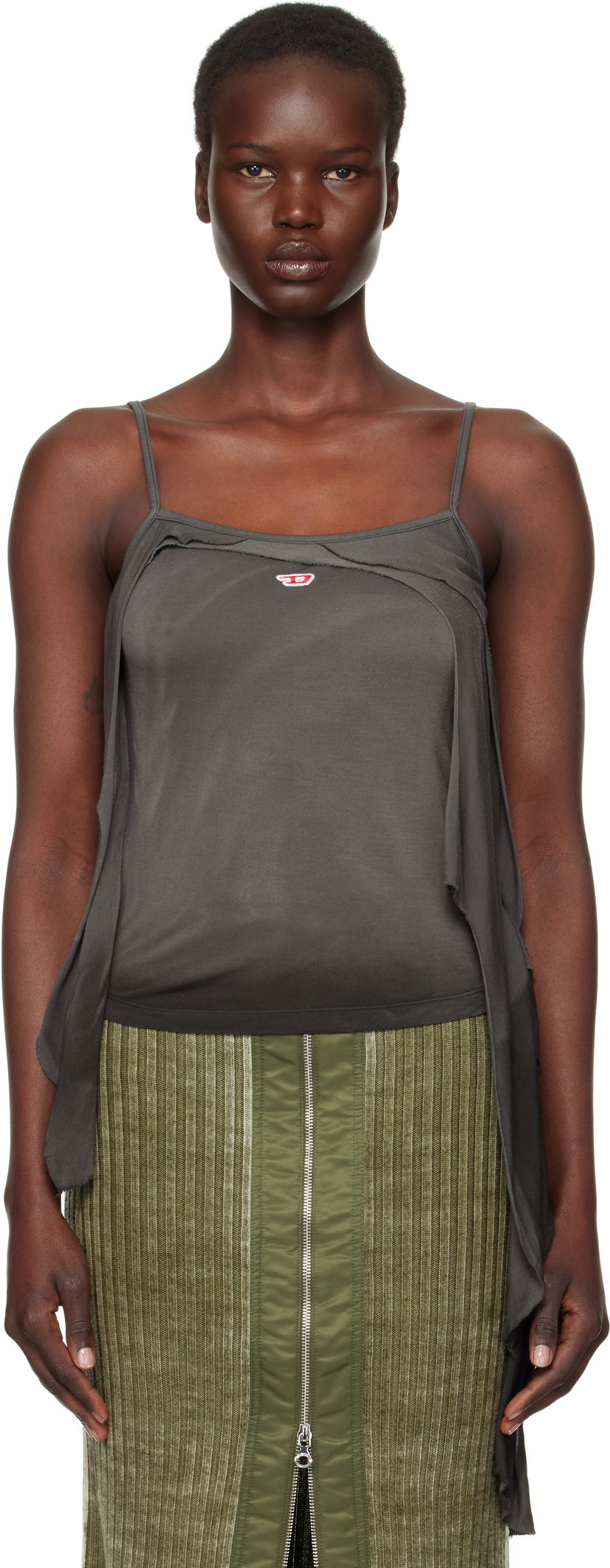 Majica brez rokavov Diesel T-Malo Distressed Tank Top Siva | A14067 0IPAL