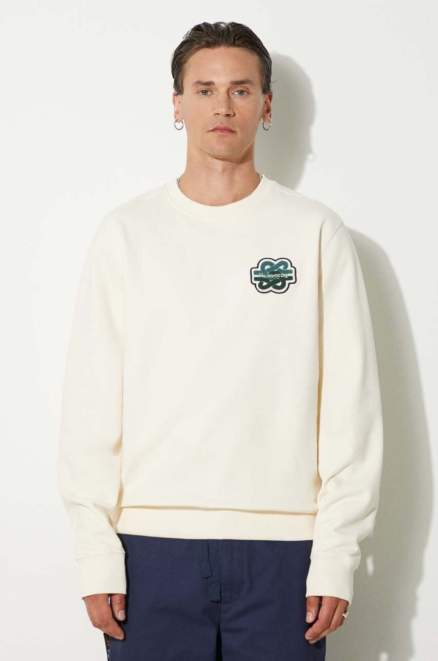 Pulover Filling Pieces Crewneck Sweatshirt With Application Bež | 74533929936, 0