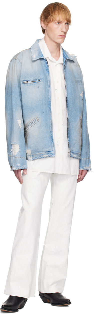 Jakna Maison Margiela MM6 Maison Margiela Distressed Denim Jacket Modra | SH2AM0030 M30018, 3