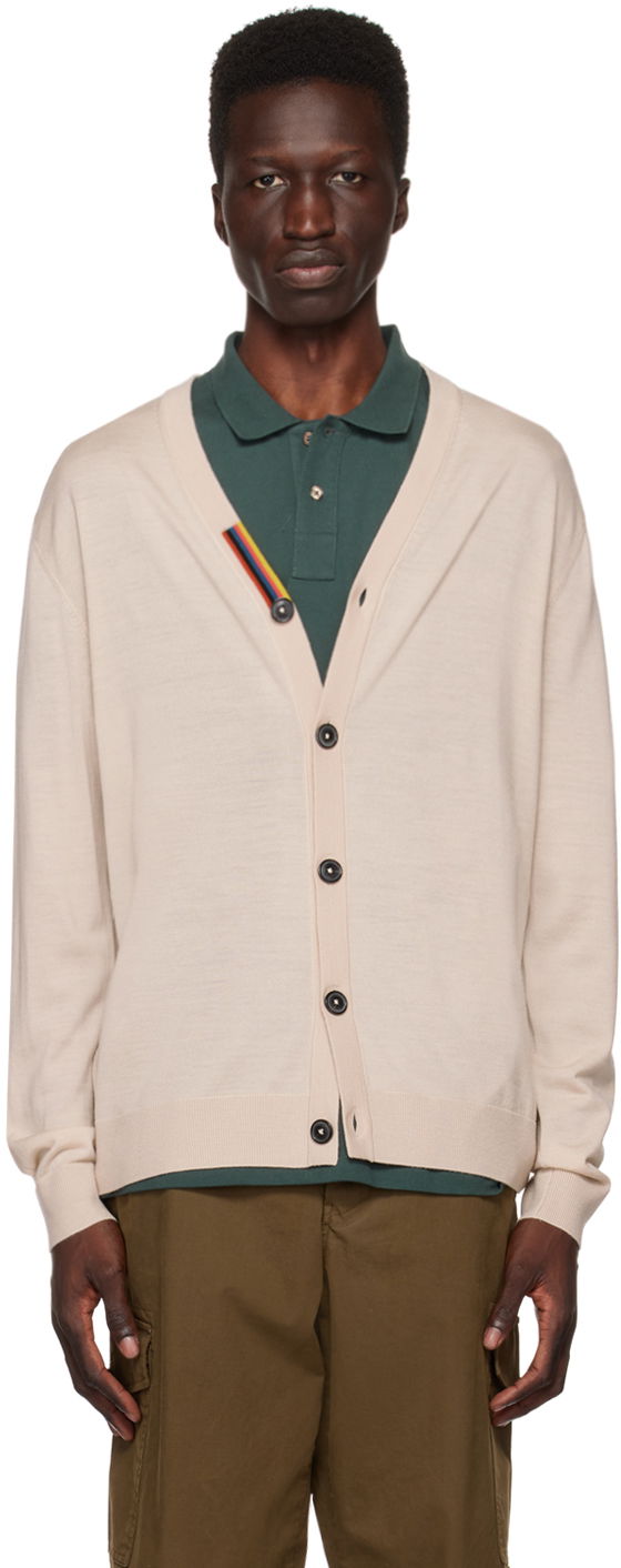Pleteni pulover Paul Smith Paul Smith Artist Stripe Cardigan Bež | M1R-122X-K01945-60