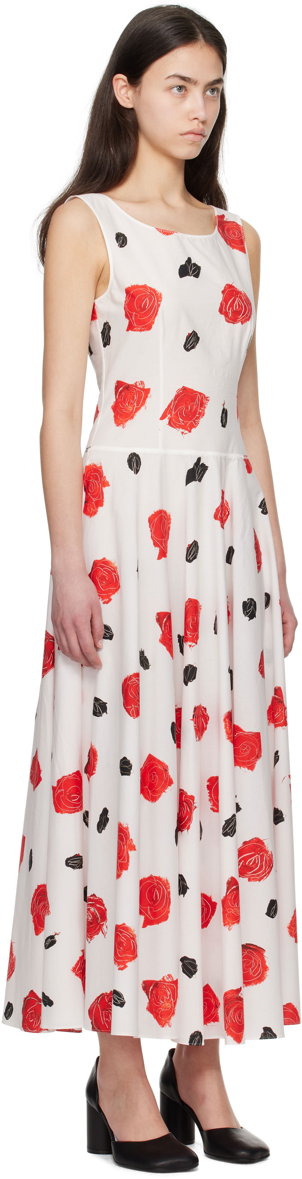 Obleke Marni Marni Iris Cotton Poplin Maxi Dress Bela | ABMA1446A0 UTC501, 1