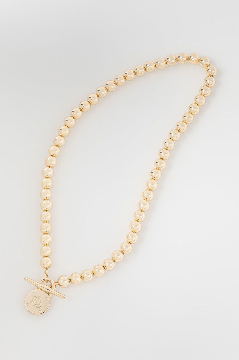 Ogrlica Polo by Ralph Lauren Gold Beaded Necklace with Toggle Clasp Kovinski | 60503009.887