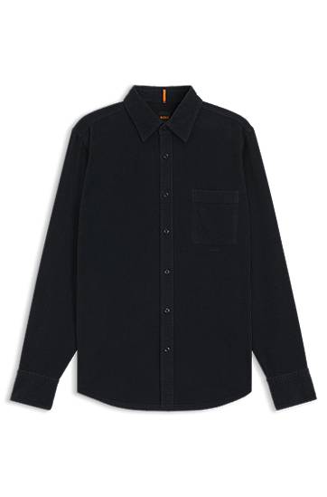 Srajce BOSS Regular-Fit Corduroy Shirt Mornarica | 50548976