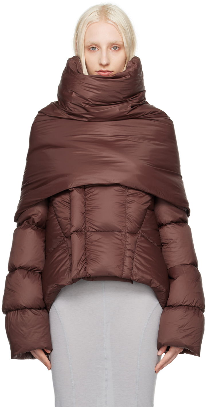 Oblačila Rick Owens Brown Porterville Cowl Scarf Rjava | RP02D3443 NP