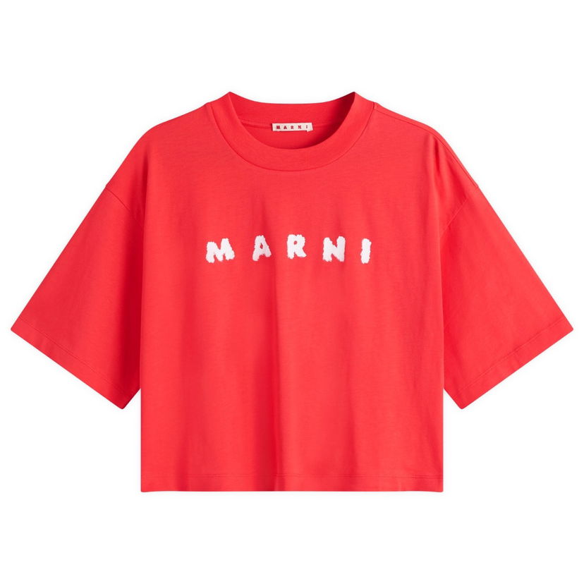 Krop-top Marni Marni Women's Cropped Logo T-Shirt Rdeča | THJE0333P5