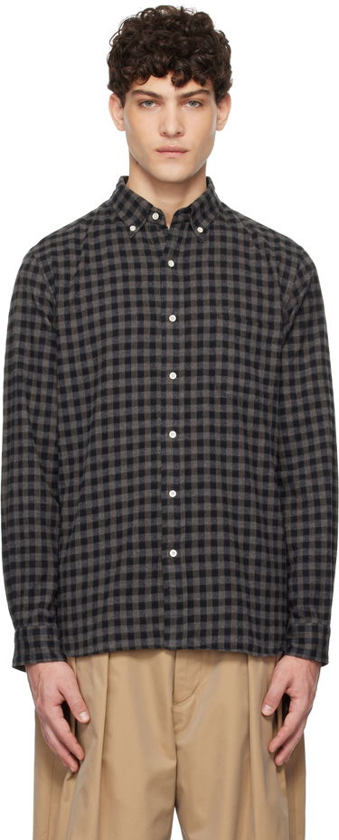 Srajce BEAMS BEAMS PLUS Button-Down Gingham Check Shaggy Shirt Siva | 38110244139, 0